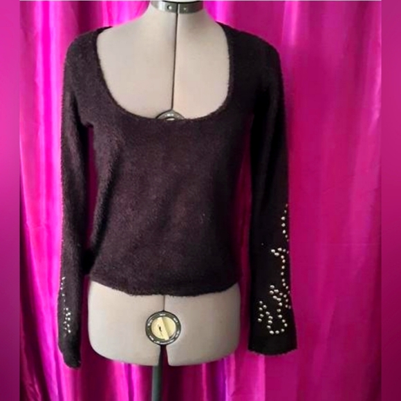 INSANELY RARE & VINTAGE Flame Stud Fuzzy Top bySERIOUS CLOTHING!!!! - Picture 1 of 4